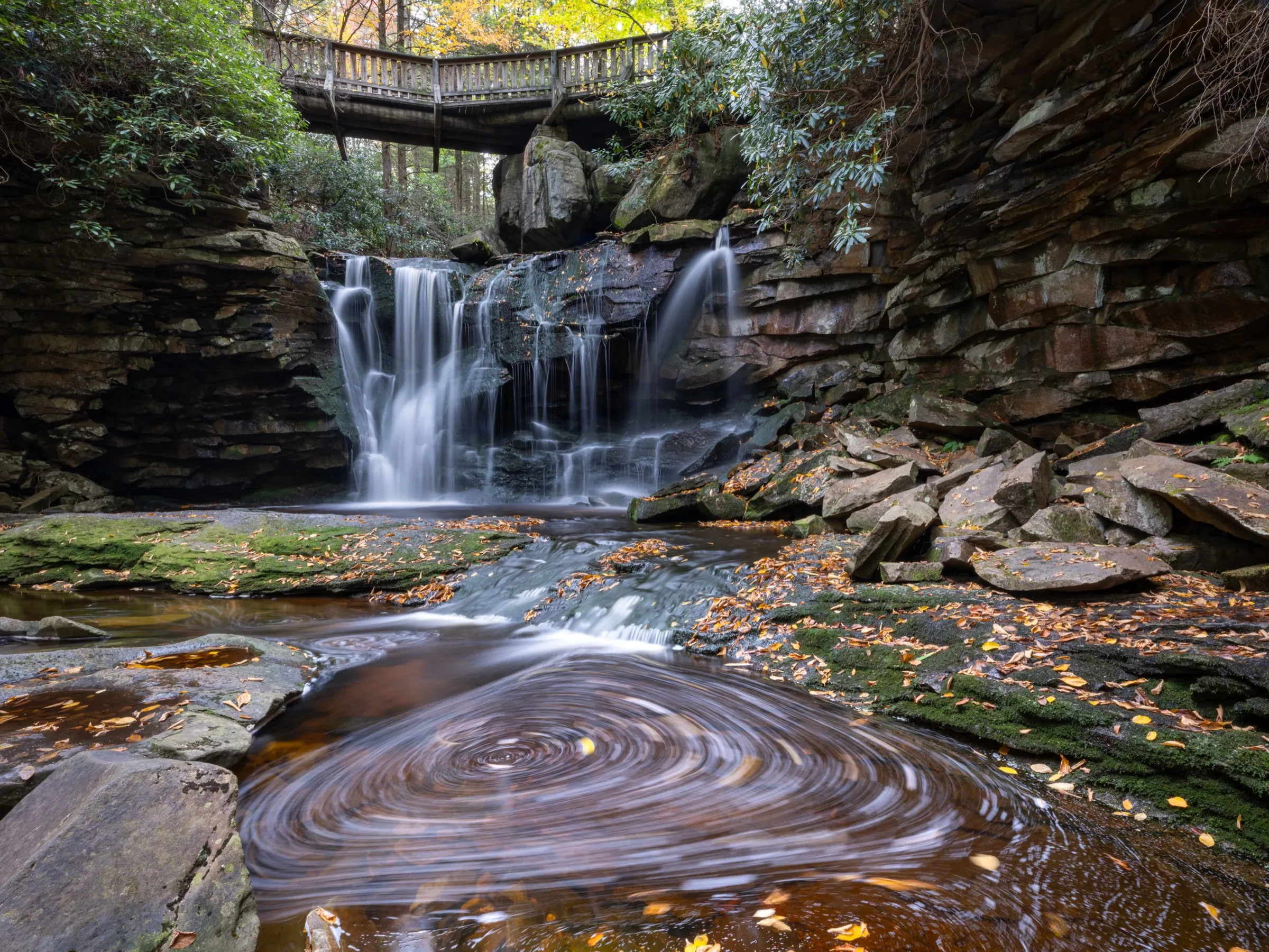 Elakala Falls, under the footbridge